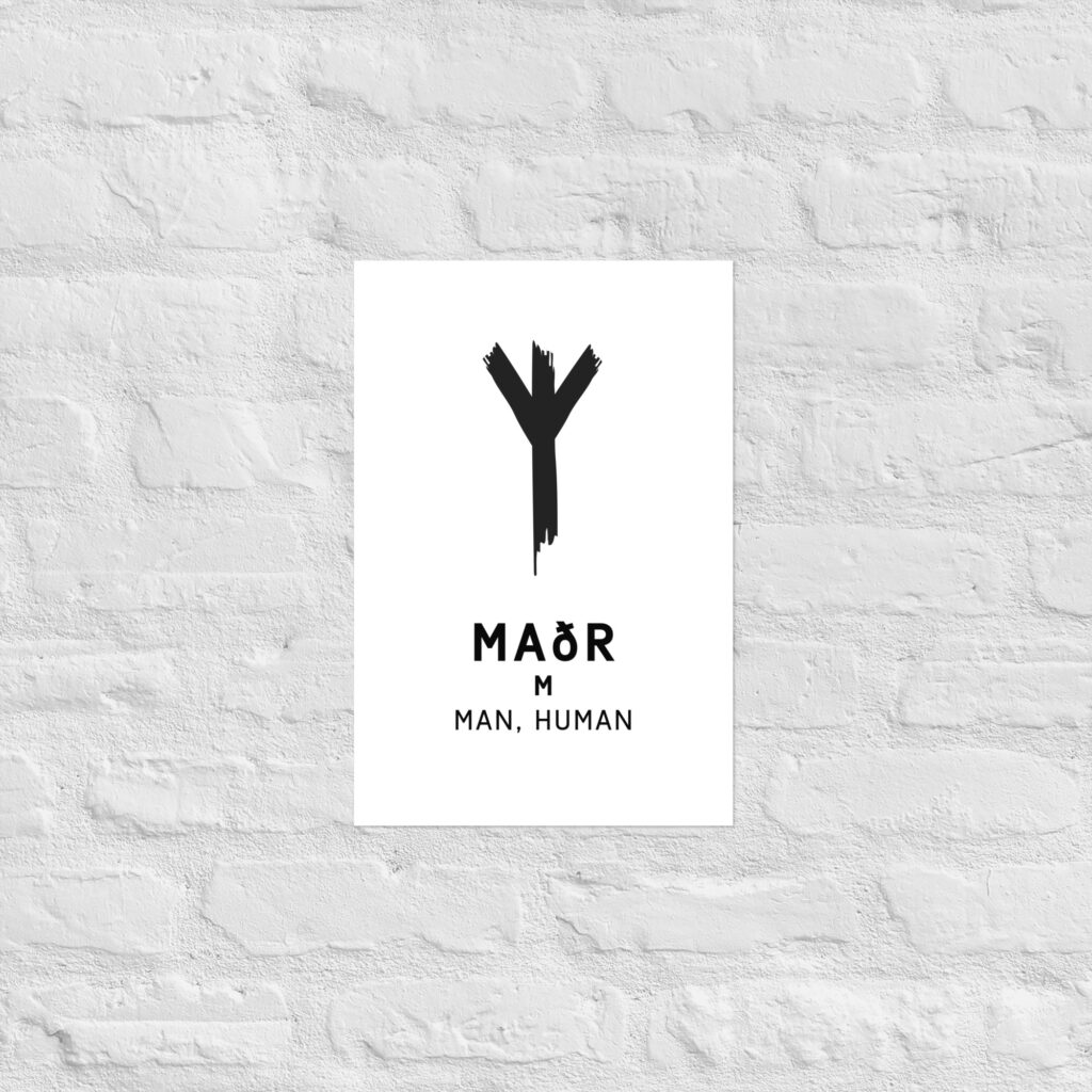 Poster – Madr – Younger Futhark Runes – Nordic Perspective Shop