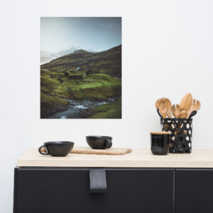 Poster - Nordic Landscapes - Saksun Houses, Faroe Islands