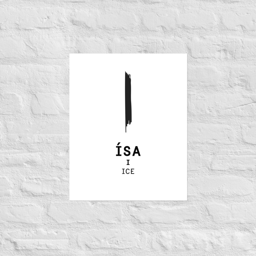 Poster – Isa – Younger Futhark Runes – Nordic Perspective Shop