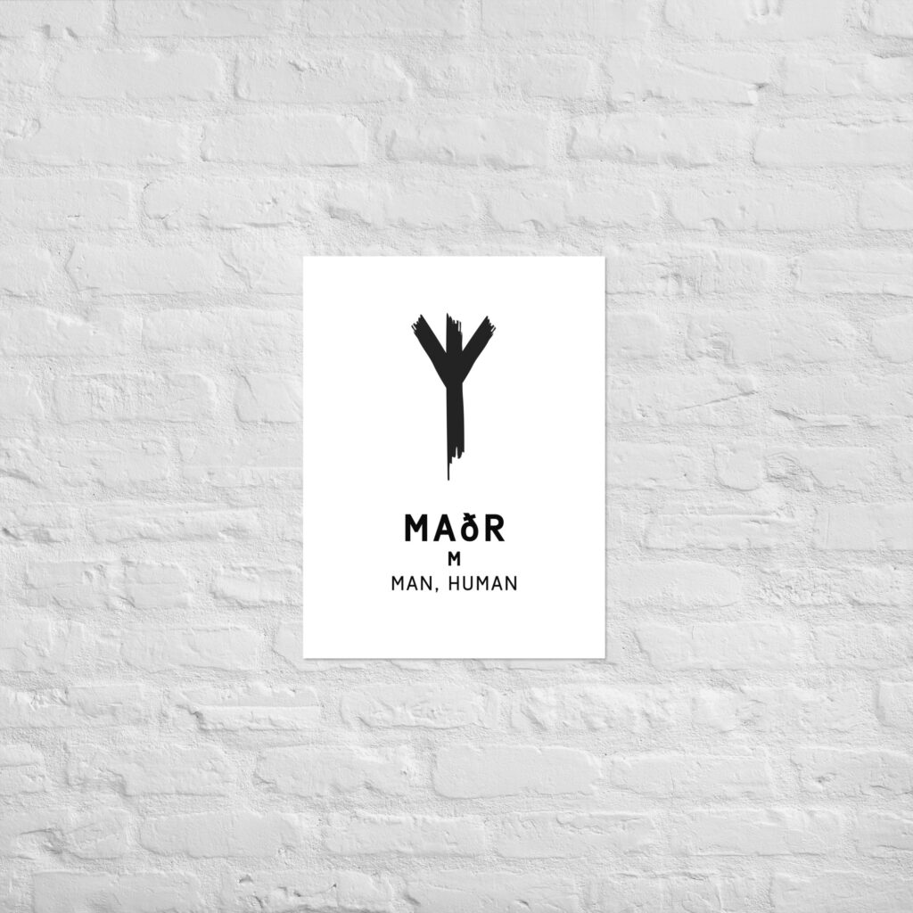 Poster – Madr – Younger Futhark Runes – Nordic Perspective Shop