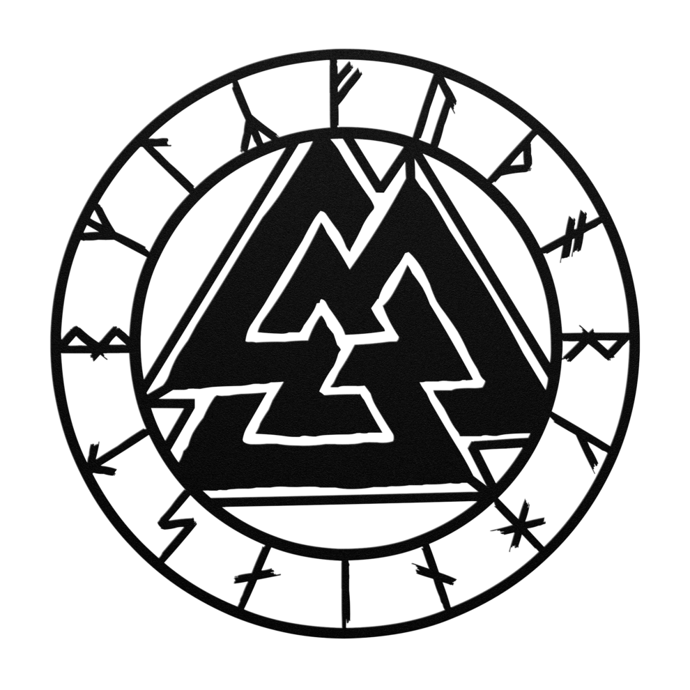 Rune Circle Valknut – Authentic Viking Metal Wall Art – Viking Runes ...