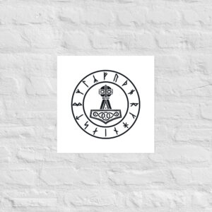 Poster - Rune Circle, Thor's Hammer