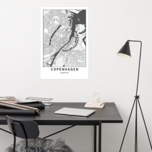 Nordic Minimal Map Poster - Copenhagen