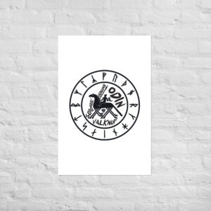 Poster - Rune Circle, Odin, Sleipner, Gungnir, Valknut