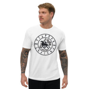 Fitted T-shirt - Rune Circle, Odin, Sleipner, Gungnir, Valknut