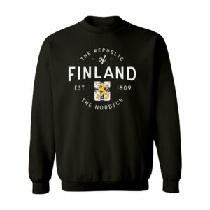 Republic of Finland Sweatshirt Dark - Unisex, Soft, Comfortable, Crewneck Pullover - Finnish, Soumi, Mys, Scandinavian, Nordic