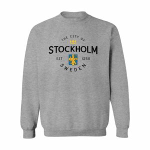 Stockholm, Sweden Sweatshirt - Black Text - Unisex, Soft, Comfortable, Crewneck Pullover