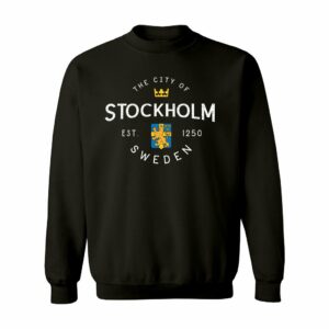 Stockholm, Sweden Sweatshirt - White Text - Unisex, Soft, Comfortable, Crewneck Pullover