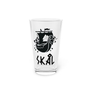 Viking Longship Skål Pint Glass - Valknut Symbol, Norse Drinkware - Til Valhalla, Viking Drinking